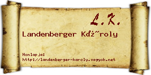 Landenberger Károly névjegykártya