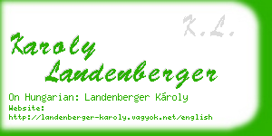 karoly landenberger business card